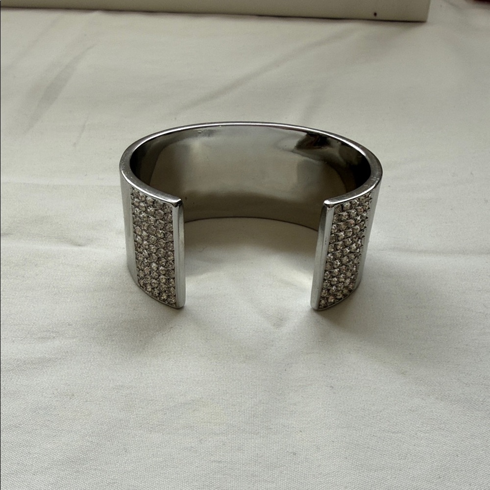 Silver Pavé Open Cuff Bracelet - Women's Jewelry